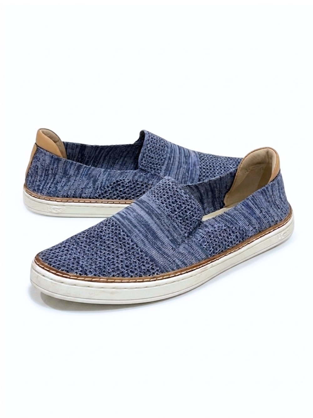 UGG Sammy Navy Heather Knit Slip On Sneakers Size 9